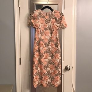 Calvin Klein peach floral dress